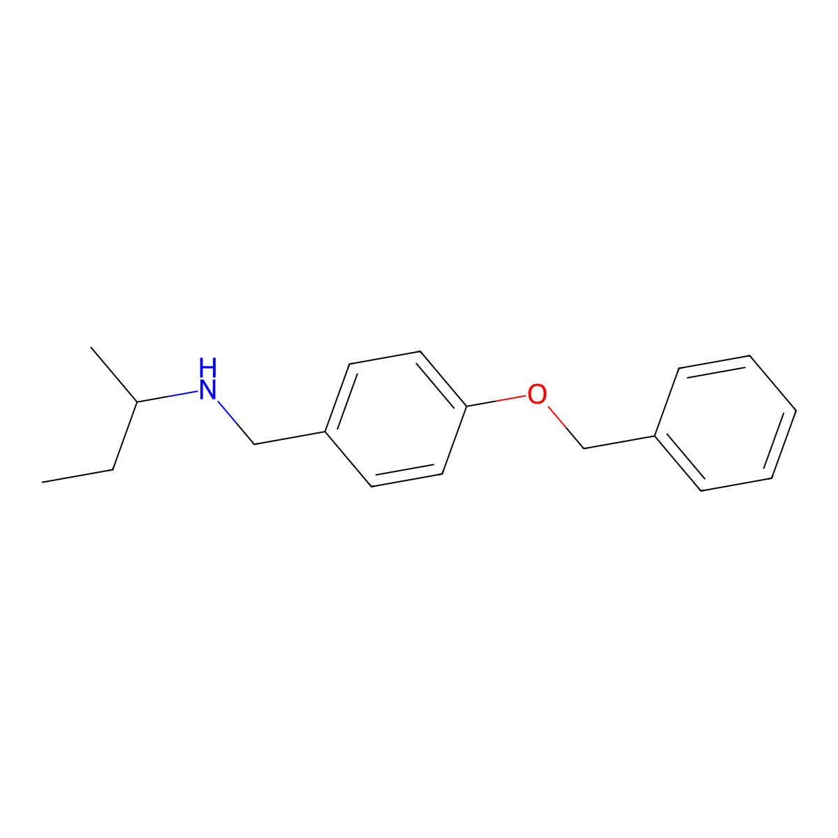 {[4-(Benzyloxy)phenyl]methyl}(butan-2-yl)amine molecular structure, CAS 66741-84-2