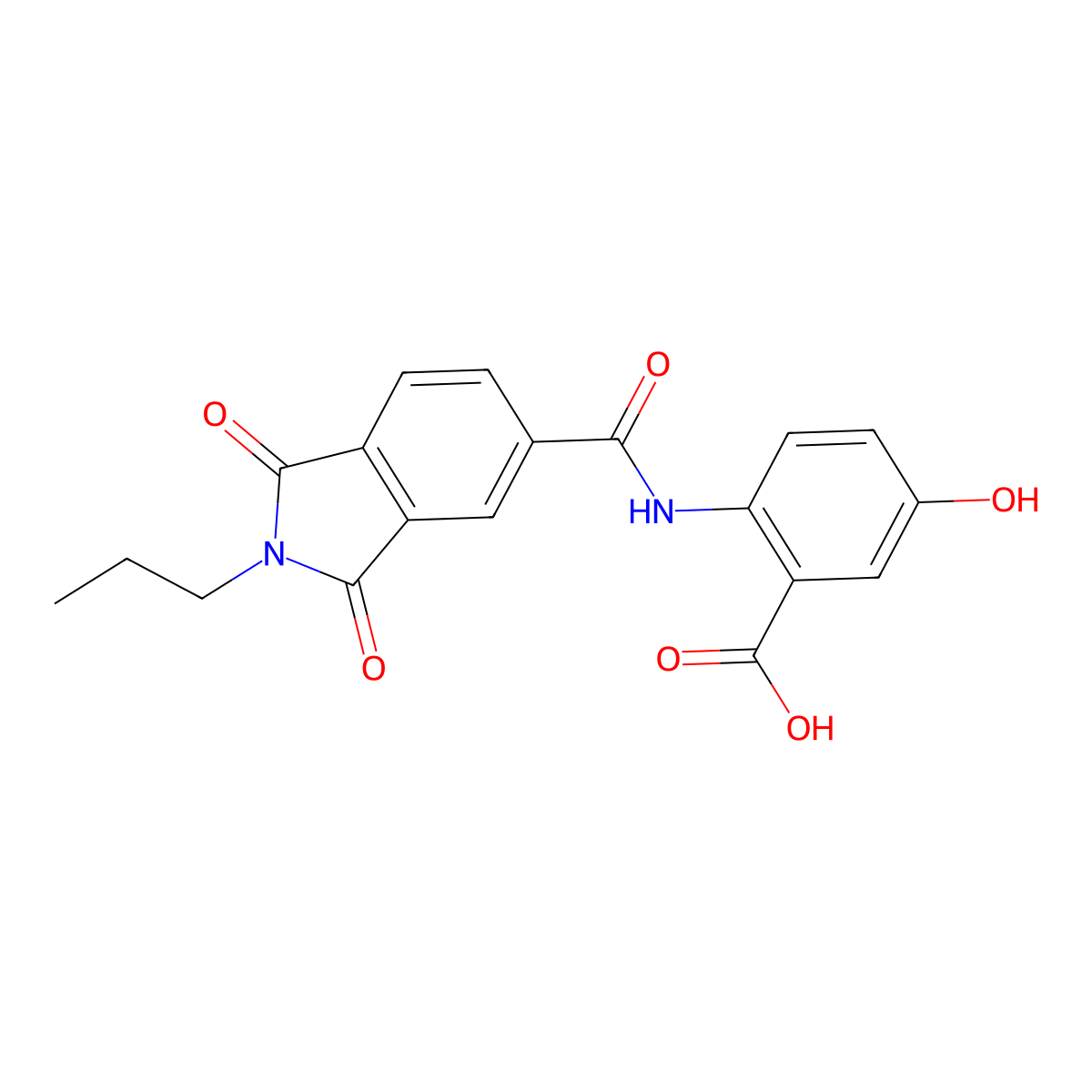 2-{[(1,3-dioxo-2-propyl-2,3-dihydro-1H-isoindol-5-yl)carbonyl]amino}-5-hydroxybenzoic acid molecular structure, CAS 667410-00-6