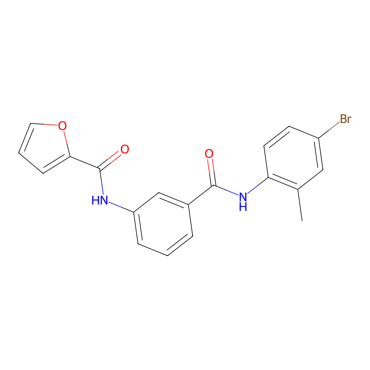 N-[3-[(4-bromo-2-methylphenyl)carbamoyl]phenyl]furan-2-carboxamide molecular structure, CAS 667410-13-1