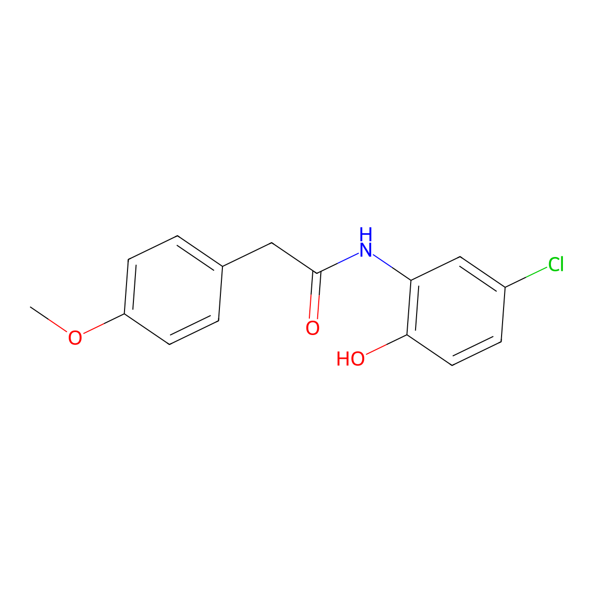 N-(5-chloro-2-hydroxyphenyl)-2-(4-methoxyphenyl)acetamide molecular structure, CAS 667410-15-3
