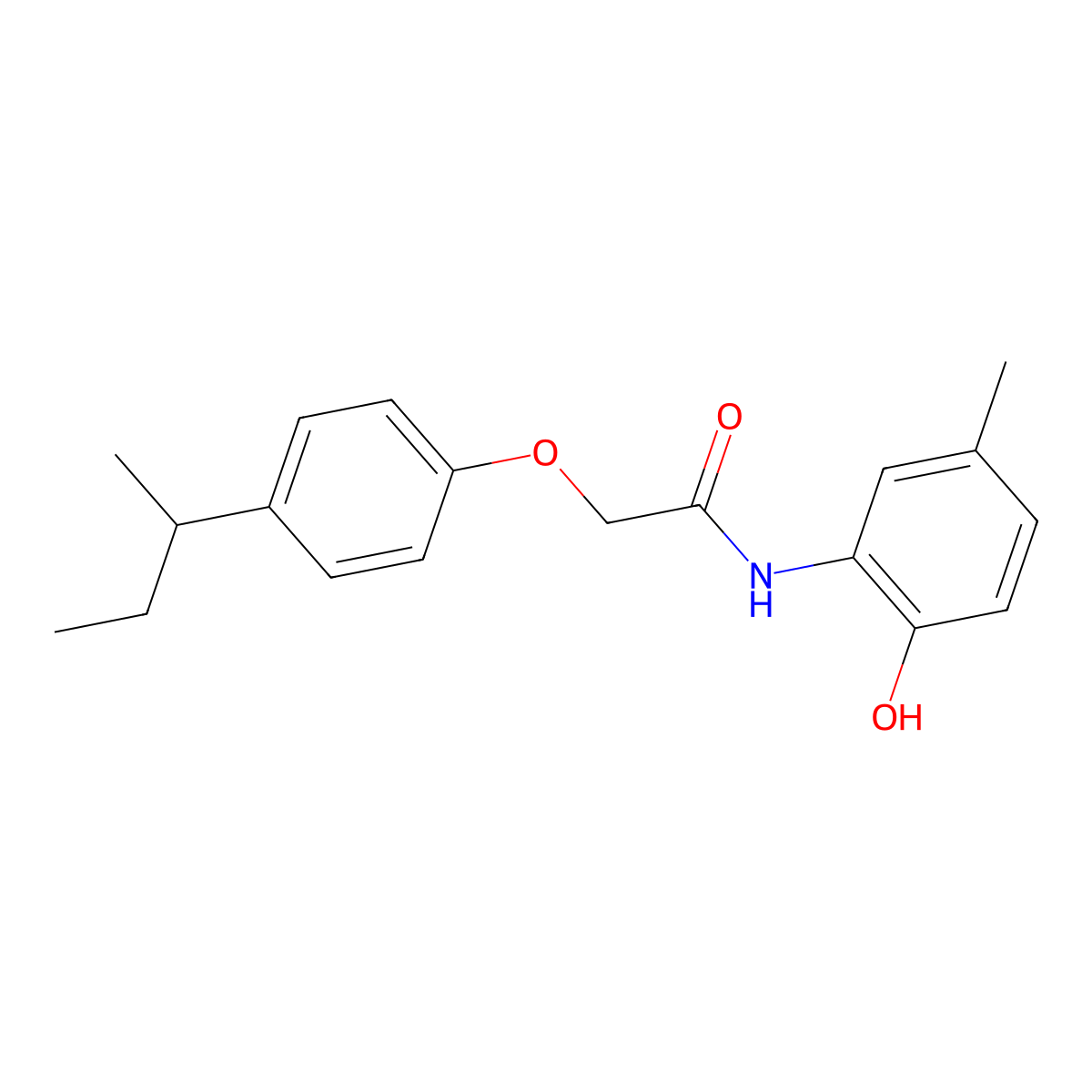 2-(4-butan-2-ylphenoxy)-N-(2-hydroxy-5-methylphenyl)acetamide molecular structure, CAS 667410-20-0