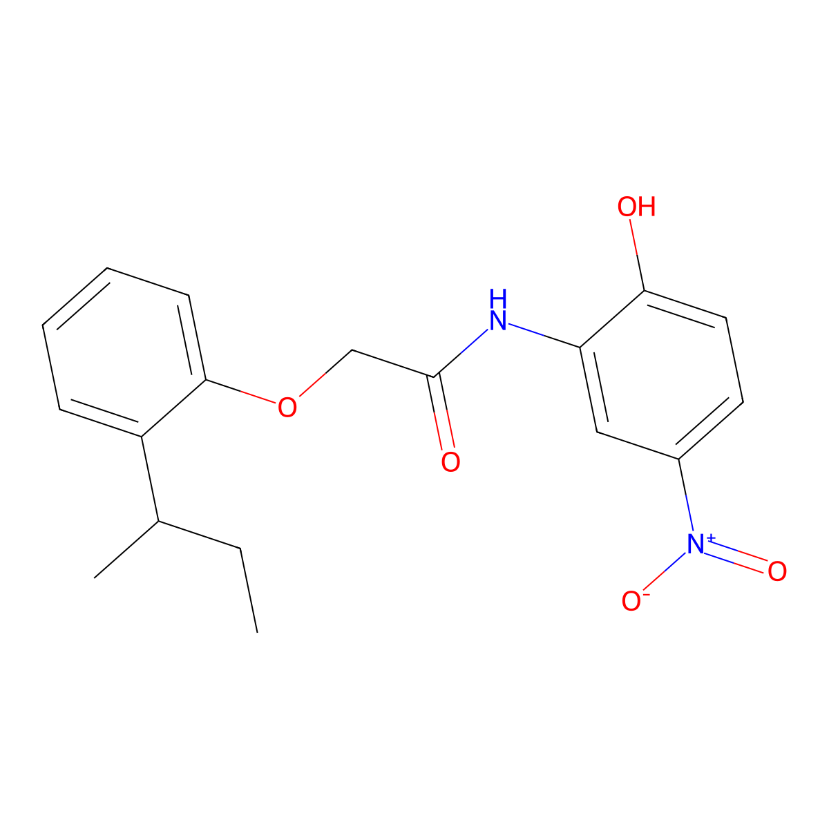 2-(2-butan-2-ylphenoxy)-N-(2-hydroxy-5-nitrophenyl)acetamide molecular structure, CAS 667410-22-2
