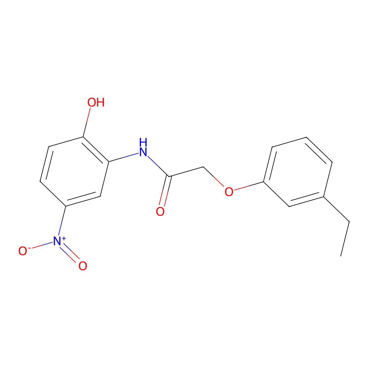 2-(3-ethylphenoxy)-N-(2-hydroxy-5-nitrophenyl)acetamide molecular structure, CAS 667410-24-4