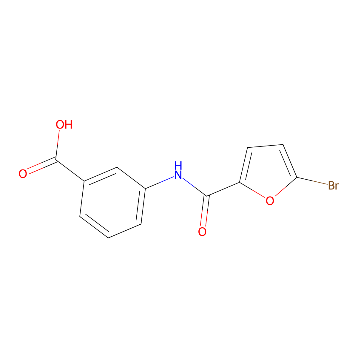 3-(5-Bromofuran-2-amido)benzoic acid molecular structure, CAS 667410-26-6