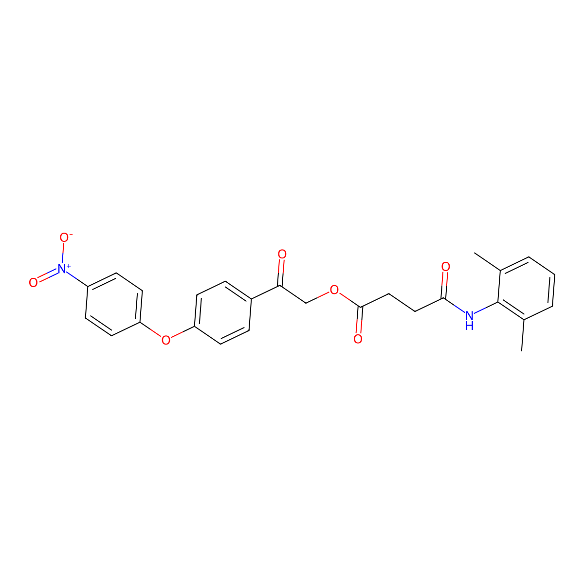 2-[4-(4-Nitrophenoxy)phenyl]-2-oxoethyl 4-[(2,6-dimethylphenyl)amino]-4-oxobutanoate molecular structure, CAS 667410-27-7