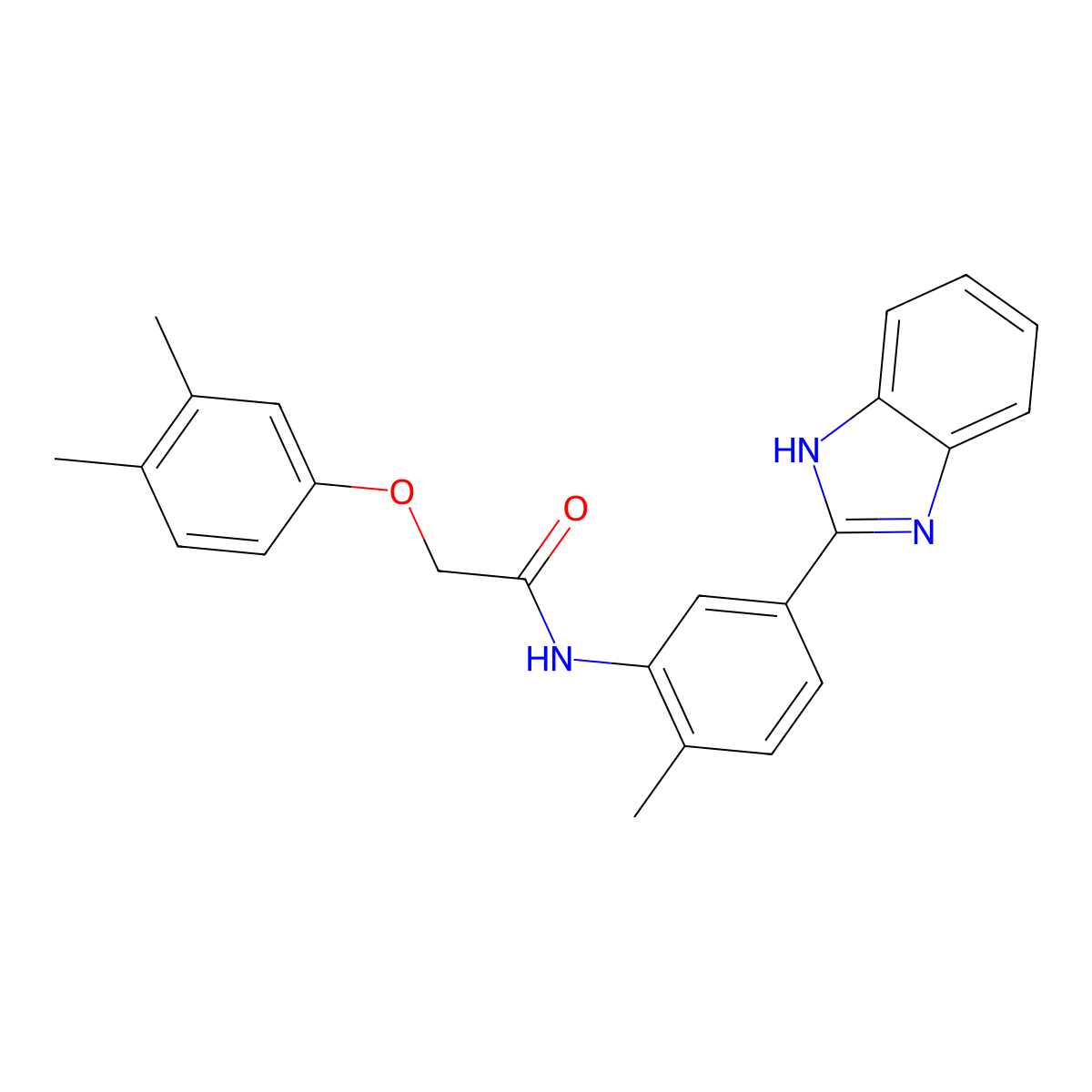 N-[5-(1H-benzimidazol-2-yl)-2-methylphenyl]-2-(3,4-dimethylphenoxy)acetamide molecular structure, CAS 667410-32-4