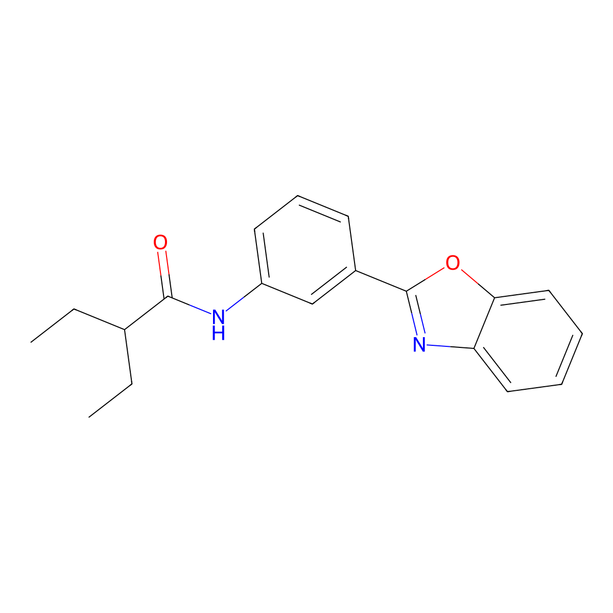 N-[3-(1,3-benzoxazol-2-yl)phenyl]-2-ethylbutanamide molecular structure, CAS 667410-38-0