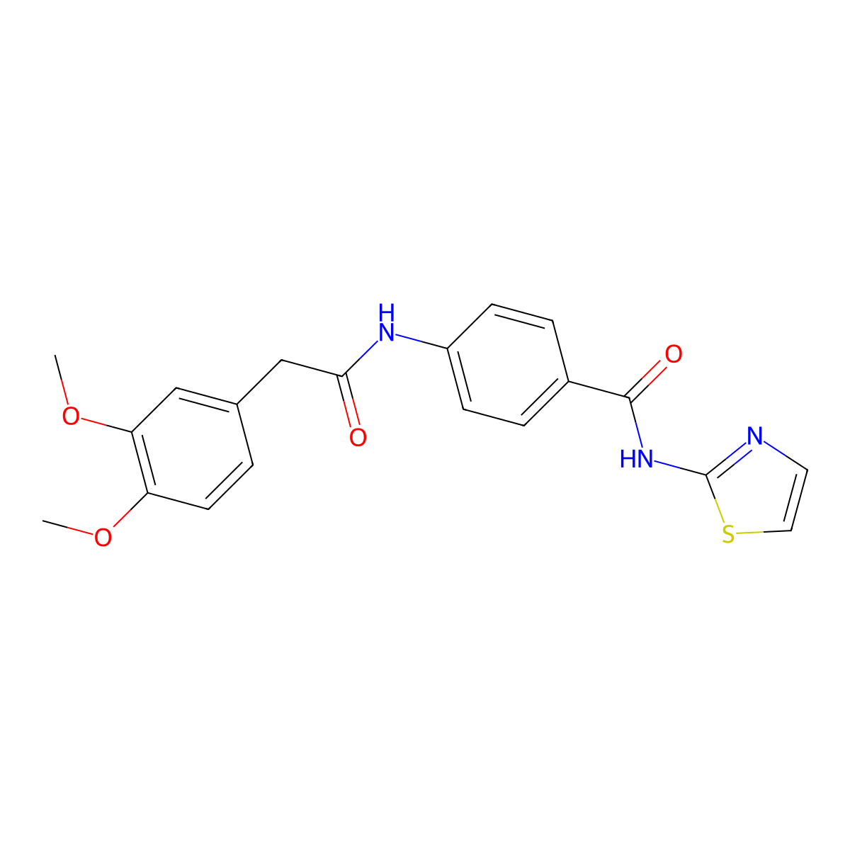4-[[2-(3,4-dimethoxyphenyl)acetyl]amino]-N-(1,3-thiazol-2-yl)benzamide molecular structure, CAS 667410-45-9