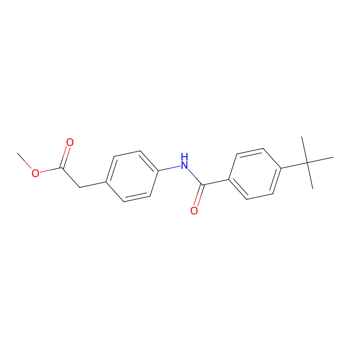 Methyl {4-[(4-tert-butylbenzoyl)amino]phenyl}acetate molecular structure, CAS 667410-53-9