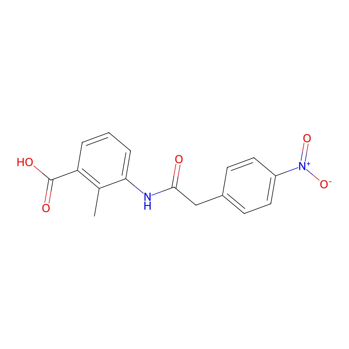 2-Methyl-3-{[(4-nitrophenyl)acetyl]amino}benzoic acid molecular structure, CAS 667410-55-1