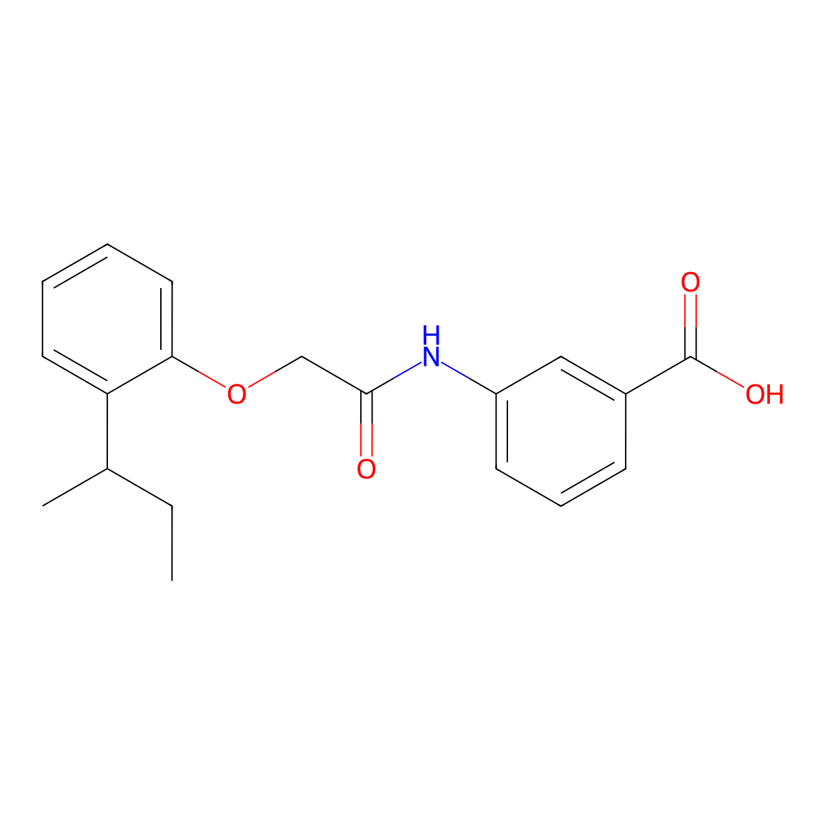 3-({[2-(Butan-2-yl)phenoxy]acetyl}amino)benzoic acid molecular structure, CAS 667410-56-2