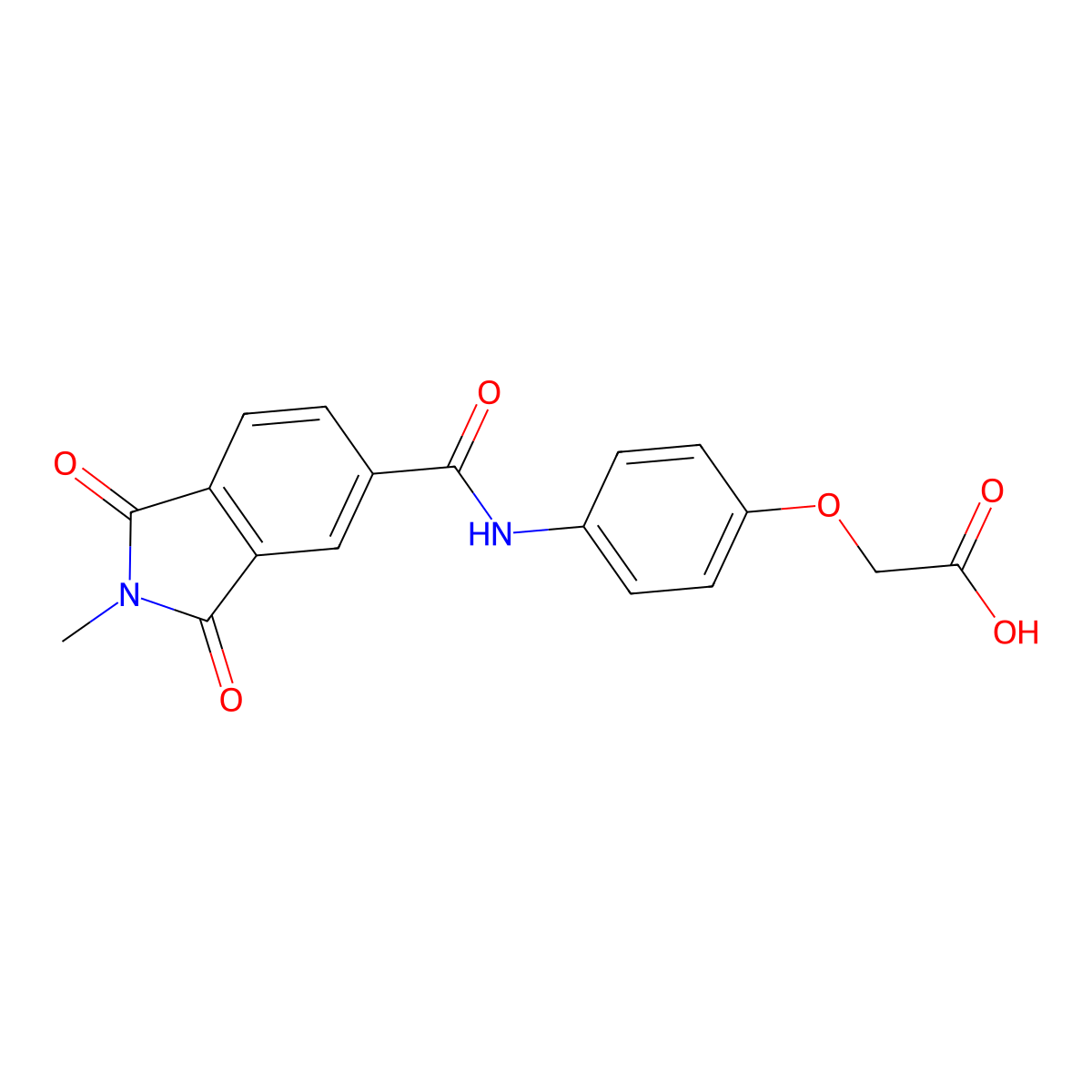 (4-{[(2-methyl-1,3-dioxo-2,3-dihydro-1H-isoindol-5-yl)carbonyl]amino}phenoxy)acetic acid molecular structure, CAS 667410-67-5