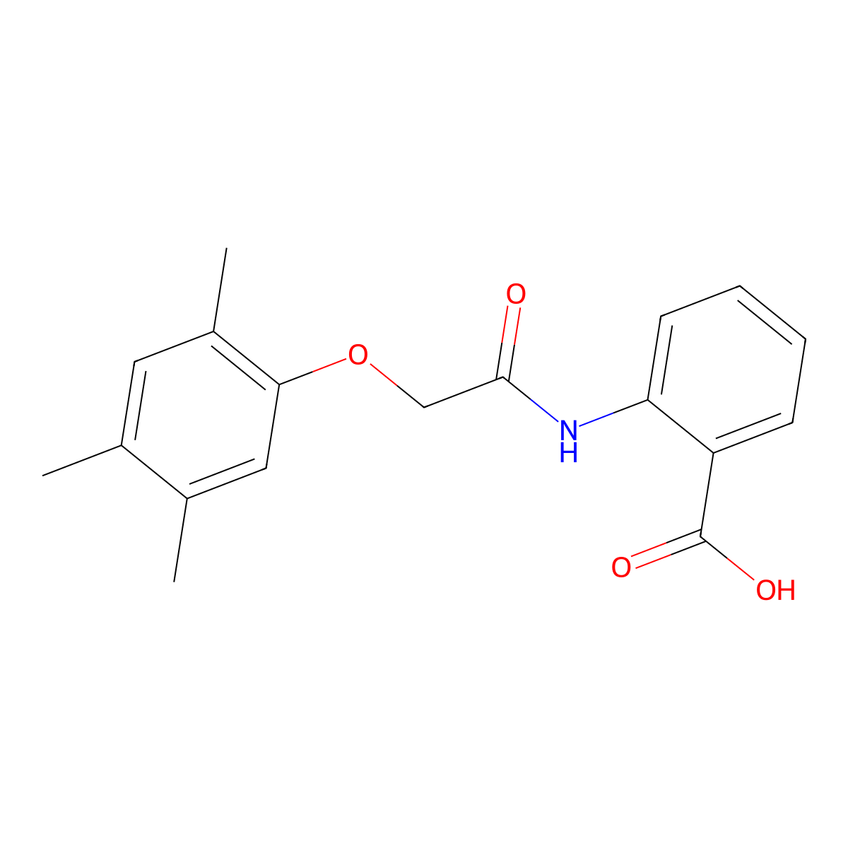 2-{[(2,4,5-Trimethylphenoxy)acetyl]amino}benzoic acid molecular structure, CAS 667410-68-6