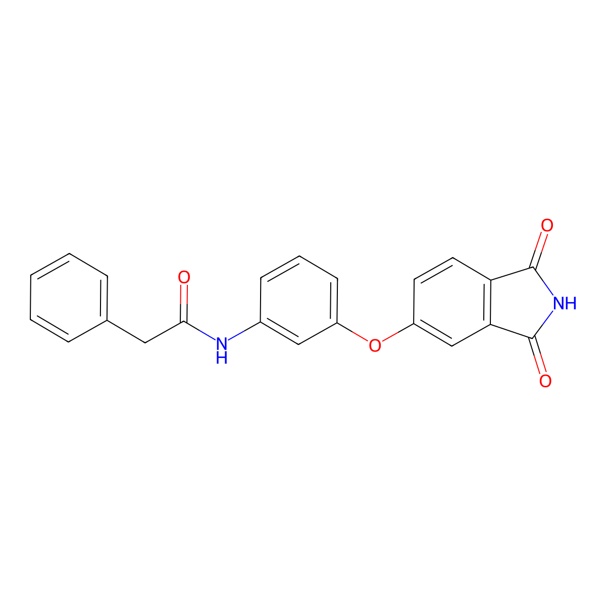 N-[3-(1,3-dioxoisoindol-5-yl)oxyphenyl]-2-phenylacetamide molecular structure, CAS 667410-71-1