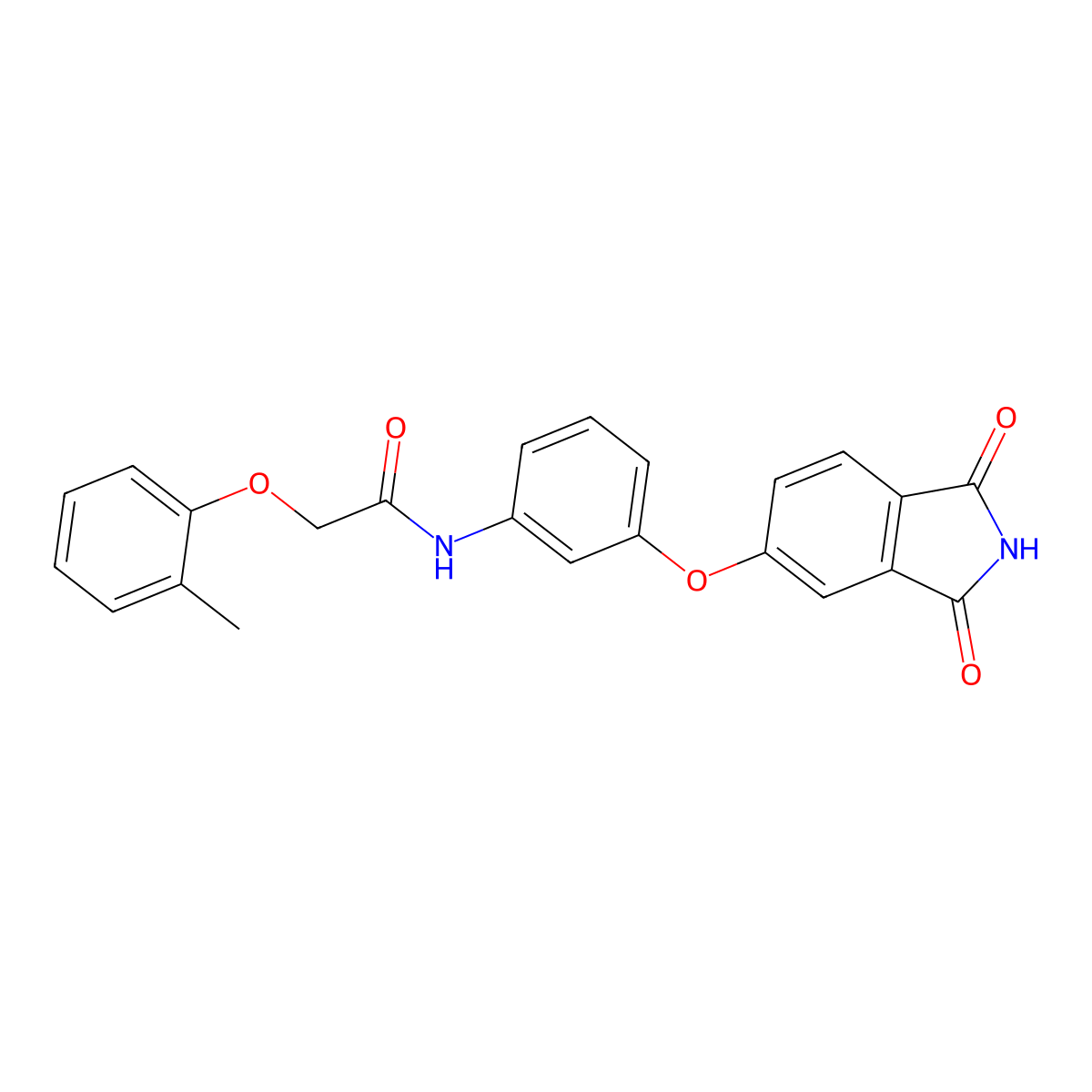 N-[3-(1,3-dioxoisoindol-5-yl)oxyphenyl]-2-(2-methylphenoxy)acetamide molecular structure, CAS 667410-72-2