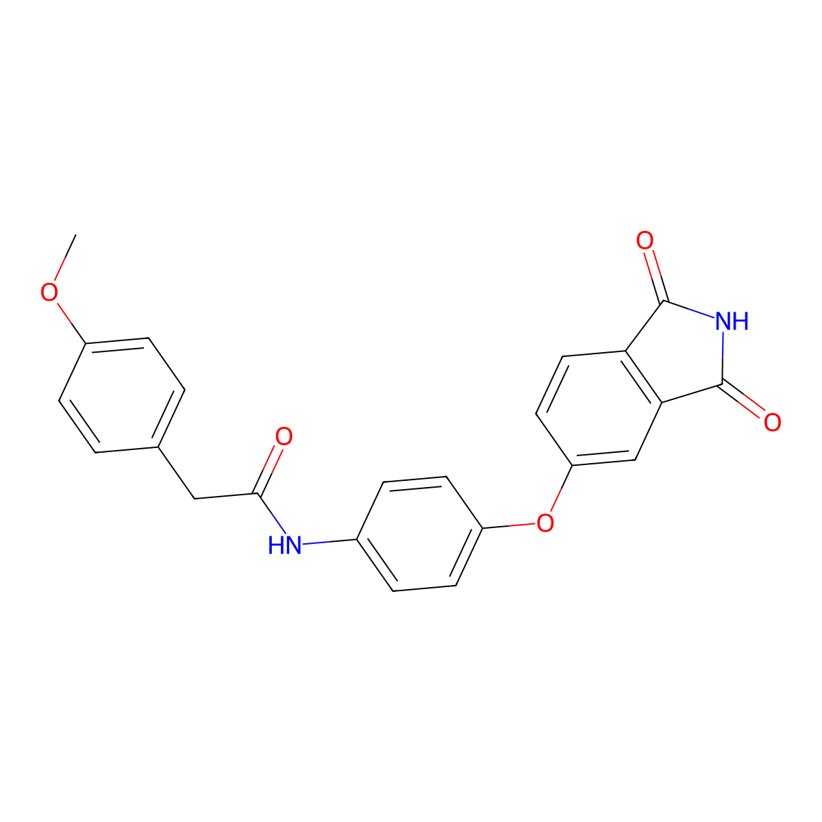 N-[4-(1,3-dioxoisoindol-5-yl)oxyphenyl]-2-(4-methoxyphenyl)acetamide molecular structure, CAS 667410-73-3