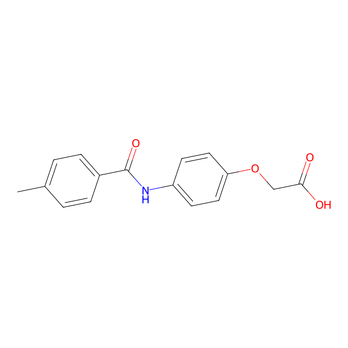 (4-{[(4-Methylphenyl)carbonyl]amino}phenoxy)acetic acid molecular structure, CAS 667410-76-6