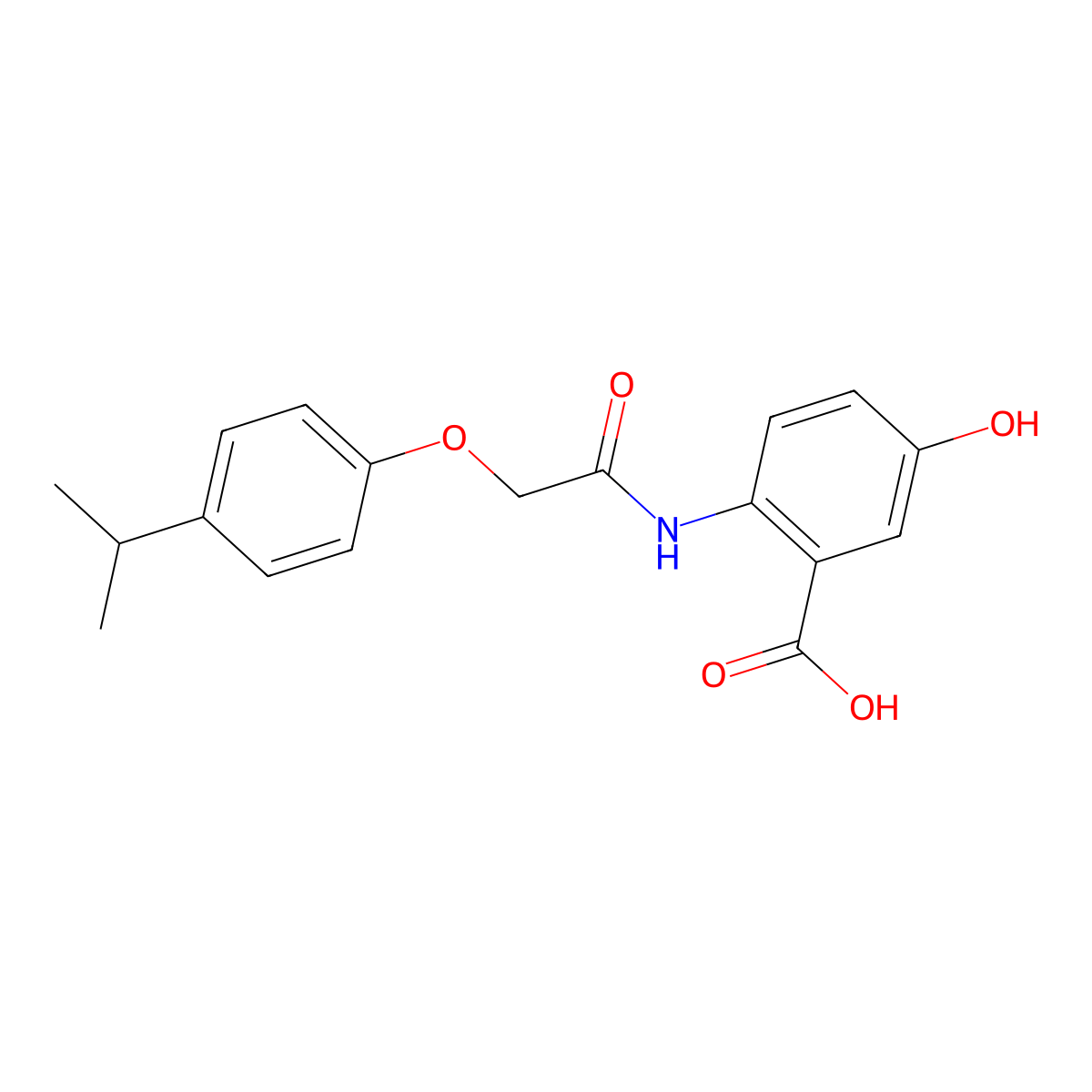 5-Hydroxy-2-({[4-(propan-2-yl)phenoxy]acetyl}amino)benzoic acid molecular structure, CAS 667410-78-8
