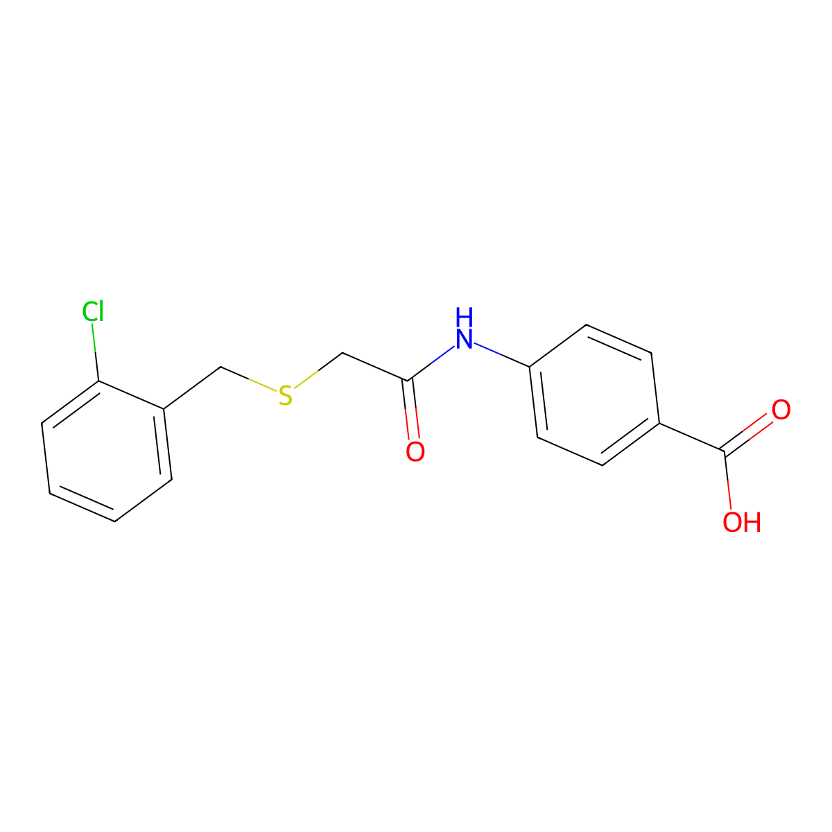 4-({[(2-Chlorobenzyl)sulfanyl]acetyl}amino)benzoic acid molecular structure, CAS 667410-84-6