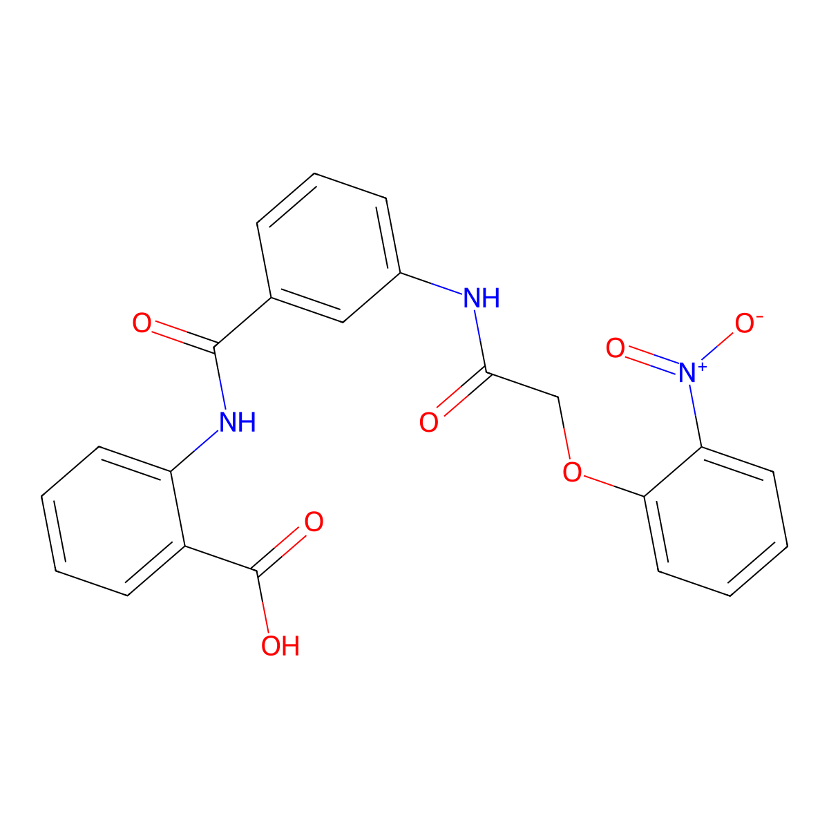 2-({3-[2-(2-Nitrophenoxy)acetylamino]phenyl}carbonylamino)benzoic acid molecular structure, CAS 667410-86-8