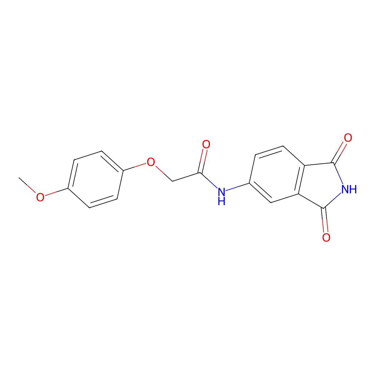 N-(1,3-dioxoisoindol-5-yl)-2-(4-methoxyphenoxy)acetamide molecular structure, CAS 667410-91-5