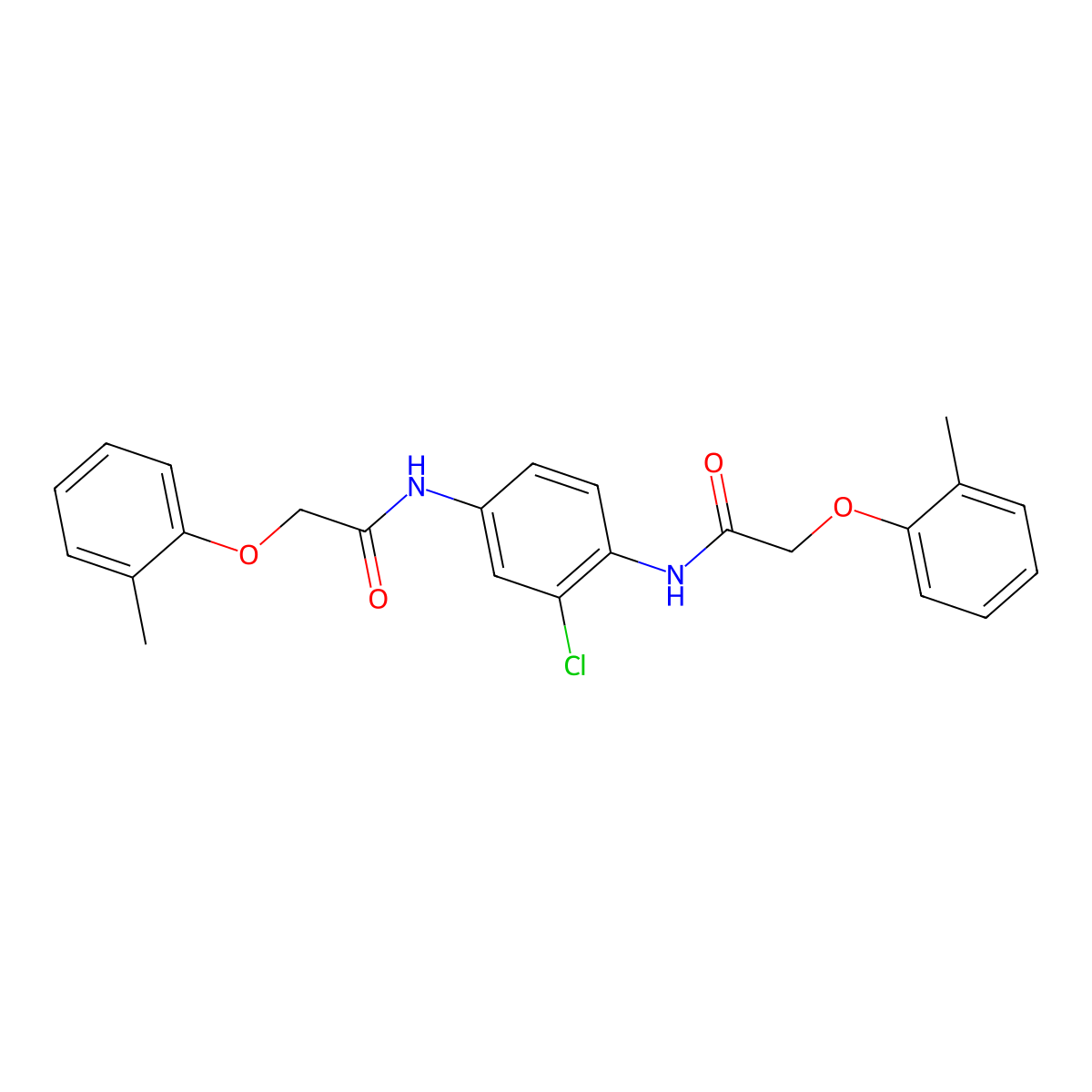 N-[3-chloro-4-[[2-(2-methylphenoxy)acetyl]amino]phenyl]-2-(2-methylphenoxy)acetamide molecular structure, CAS 667411-01-0
