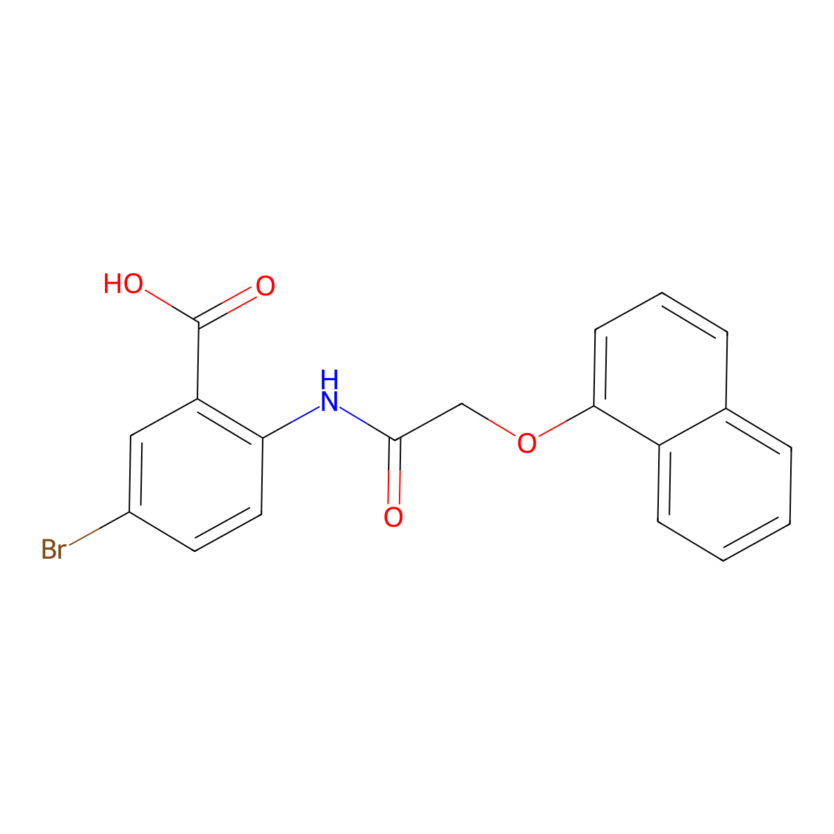 5-Bromo-2-{[(naphthalen-1-yloxy)acetyl]amino}benzoic acid molecular structure, CAS 667411-05-4