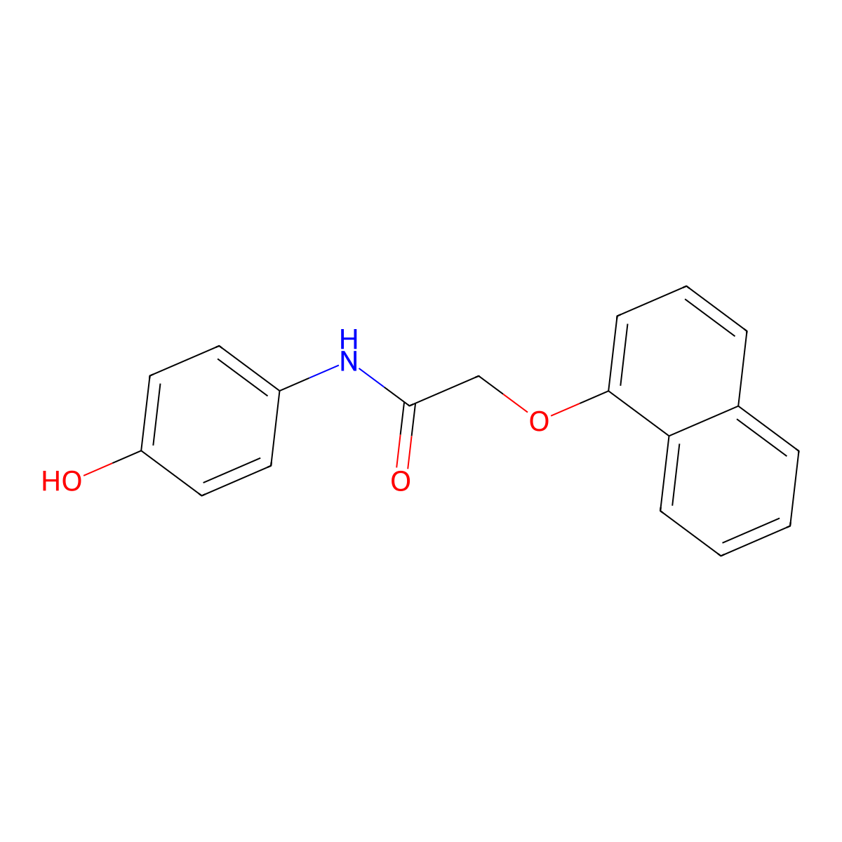 N-(4-hydroxyphenyl)-2-naphthalen-1-yloxyacetamide molecular structure, CAS 667411-06-5
