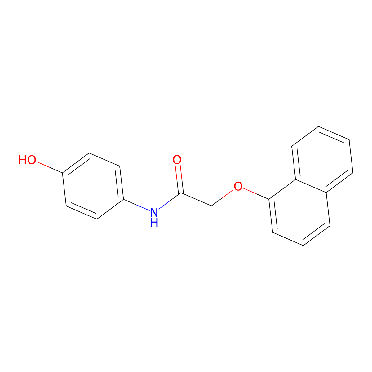 N-(4-hydroxyphenyl)-2-naphthalen-1-yloxyacetamide molecular structure, CAS 667411-06-5