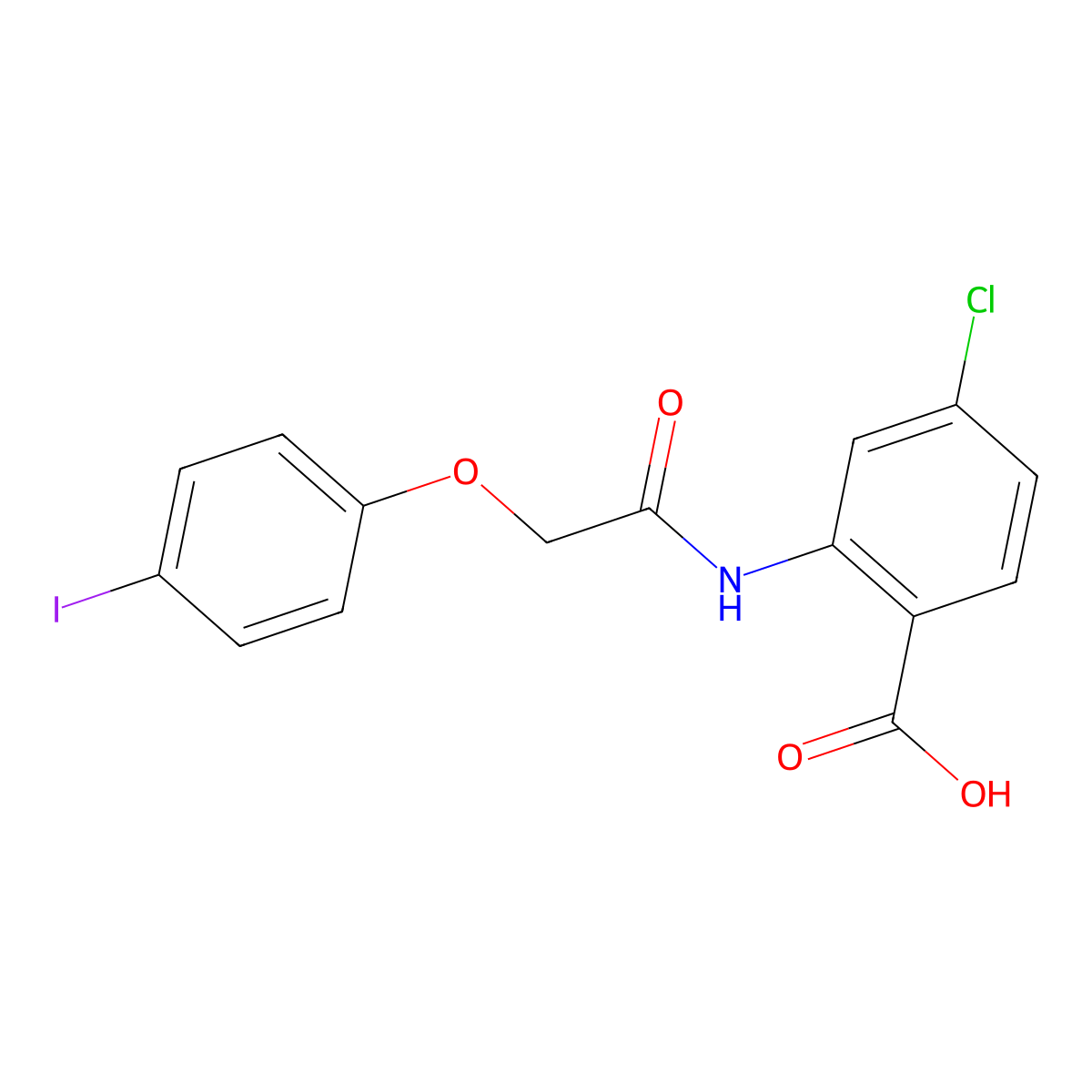 4-Chloro-2-{[(4-iodophenoxy)acetyl]amino}benzoic acid molecular structure, CAS 667411-11-2