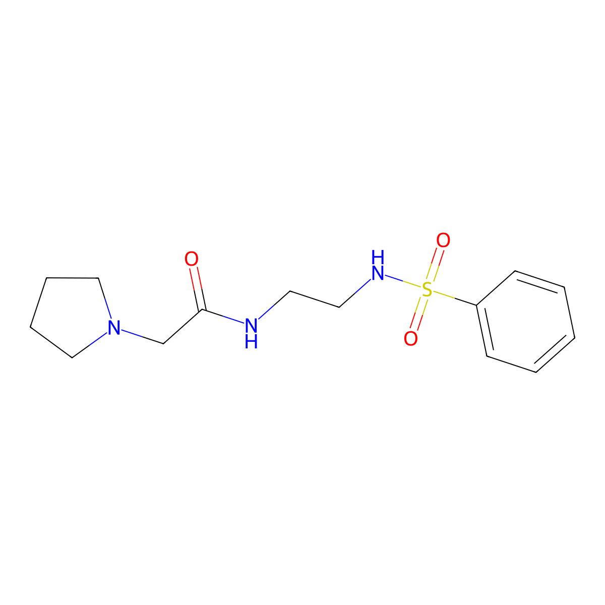 N-[2-(benzenesulfonamido)ethyl]-2-pyrrolidin-1-ylacetamide molecular structure, CAS 667411-33-8