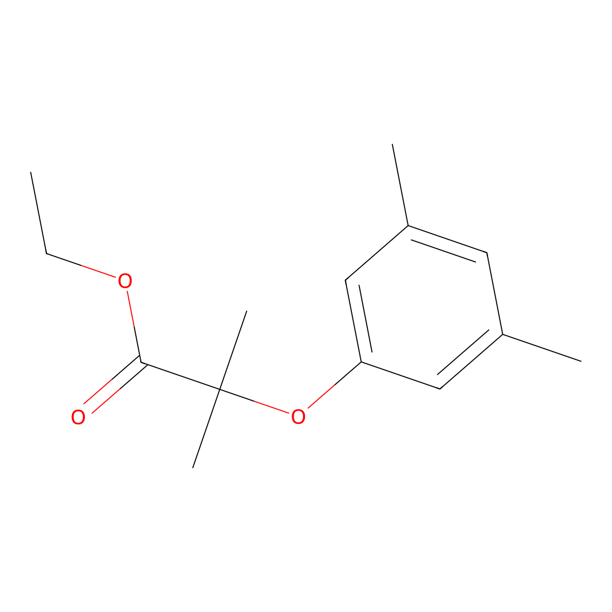 Ethyl 2-(3,5-dimethylphenoxy)-2-methylpropanoate molecular structure, CAS 667412-49-9