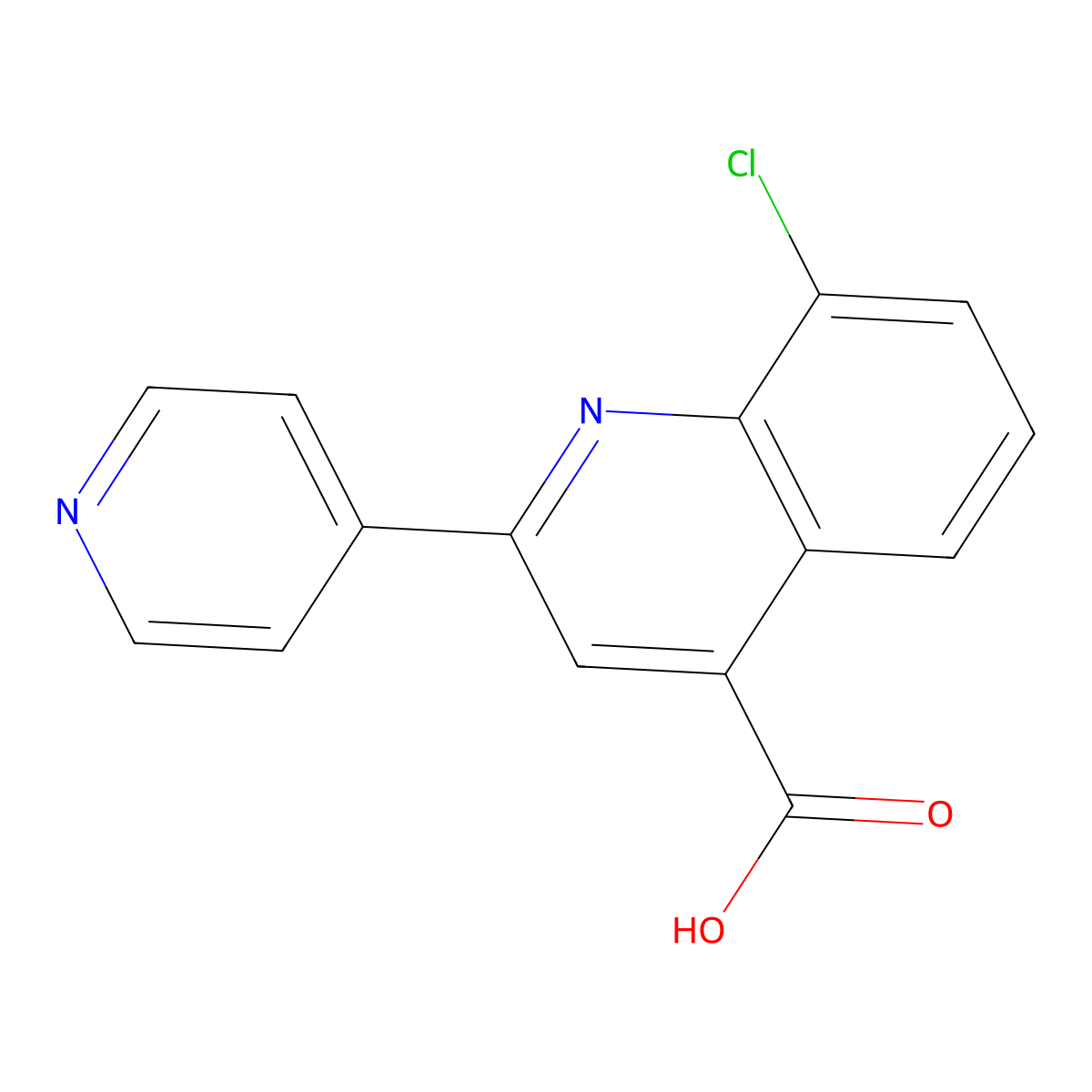8-Chloro-2-pyridin-4-ylquinoline-4-carboxylic acid molecular structure, CAS 667412-53-5
