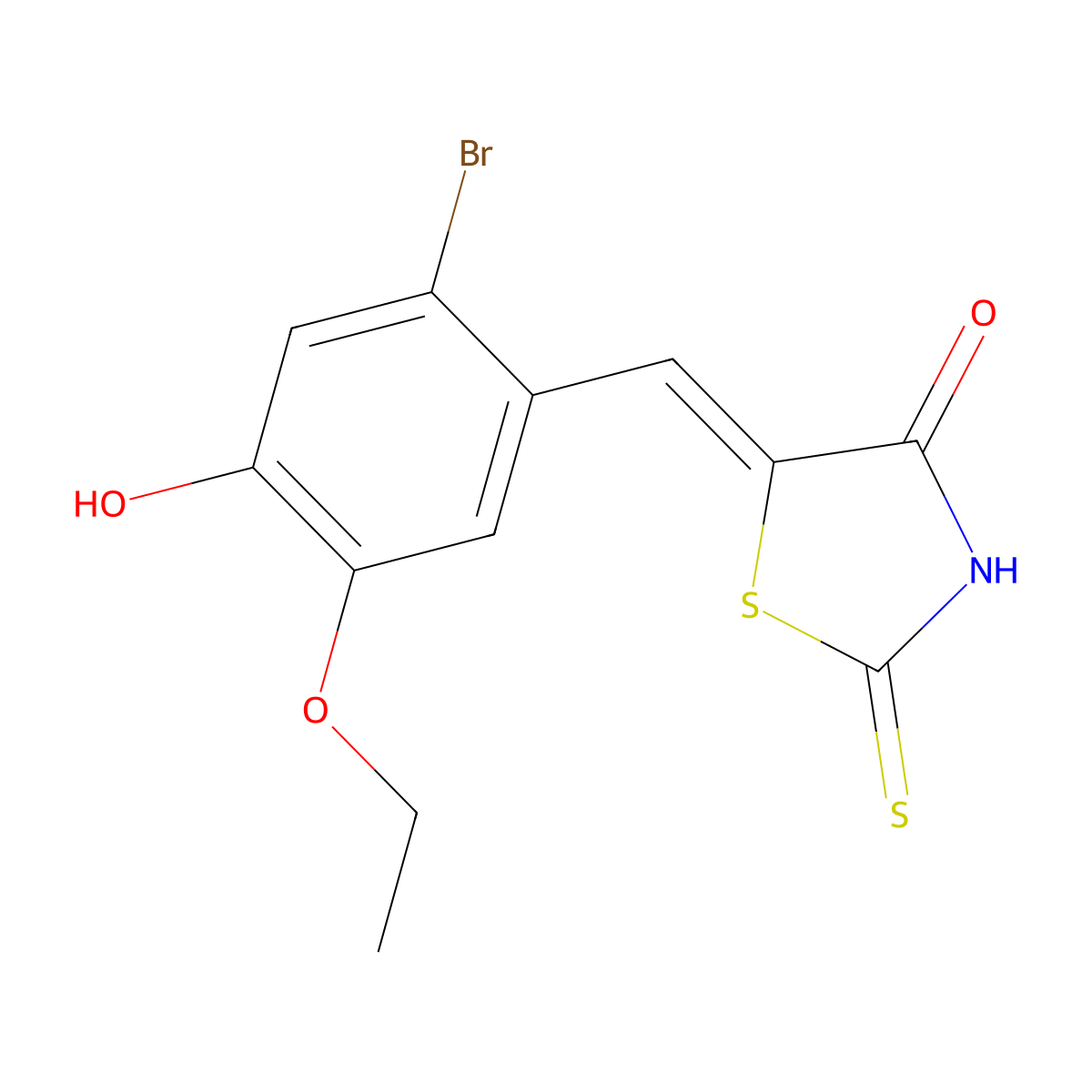 5-[(2-Bromo-5-ethoxy-4-hydroxyphenyl)methylidene]-2-sulfanylidene-1,3-thiazolidin-4-one molecular structure, CAS 667412-61-5