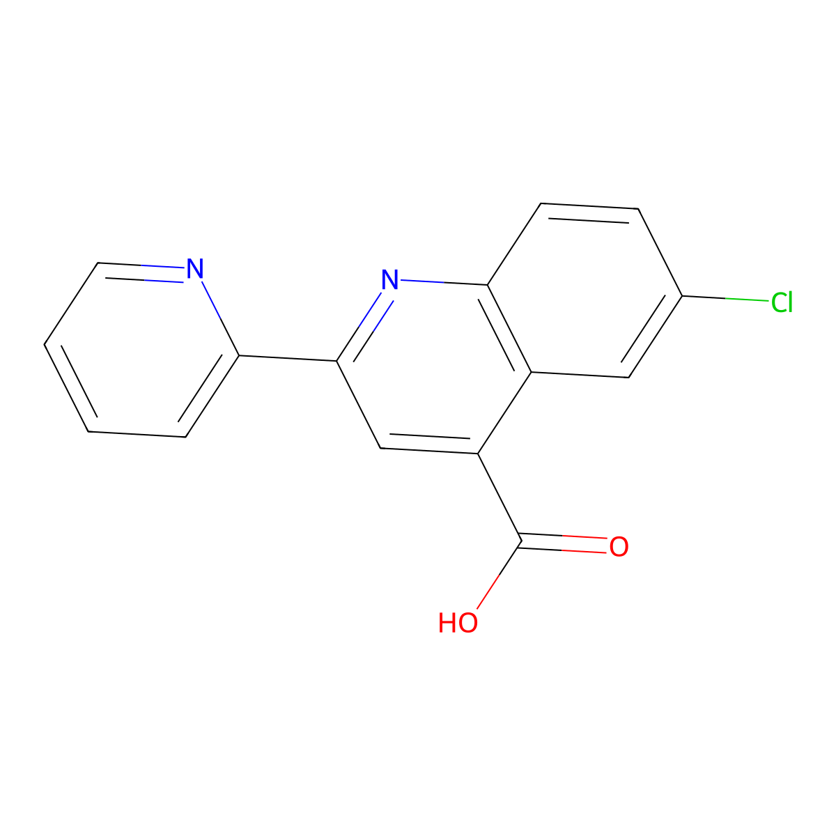 6-Chloro-2-pyridin-2-ylquinoline-4-carboxylic acid molecular structure, CAS 667412-62-6