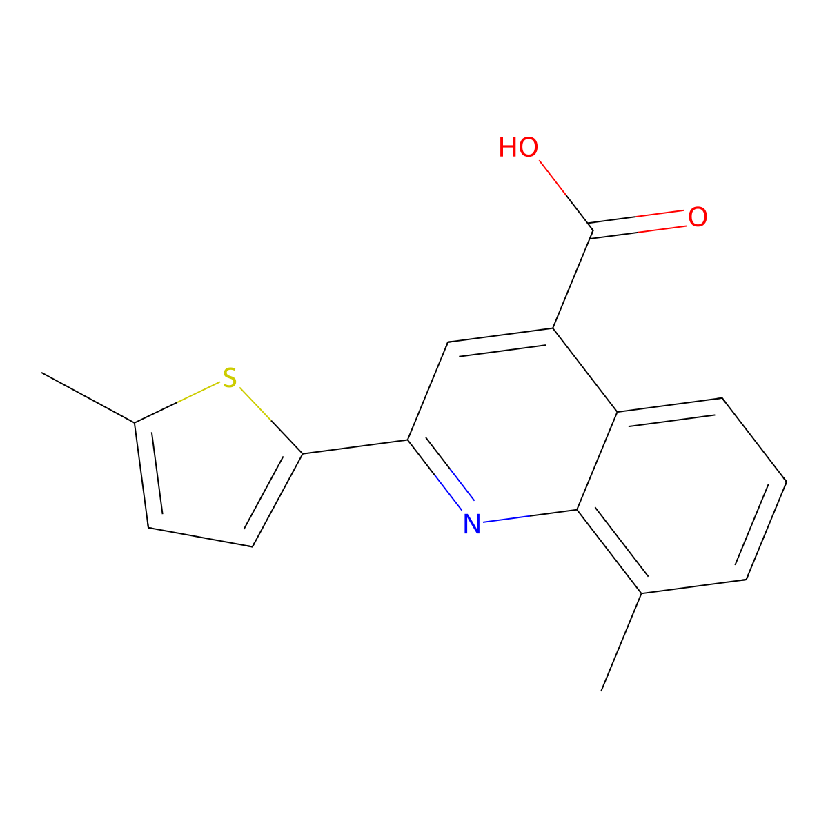 8-Methyl-2-(5-methylthiophen-2-yl)quinoline-4-carboxylic acid molecular structure, CAS 667412-63-7
