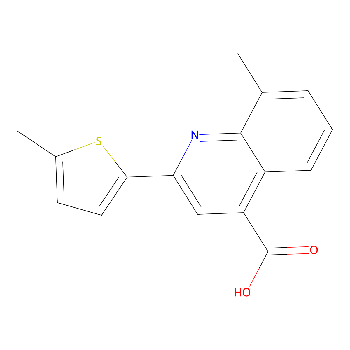 8-Methyl-2-(5-methylthiophen-2-yl)quinoline-4-carboxylic acid molecular structure, CAS 667412-63-7