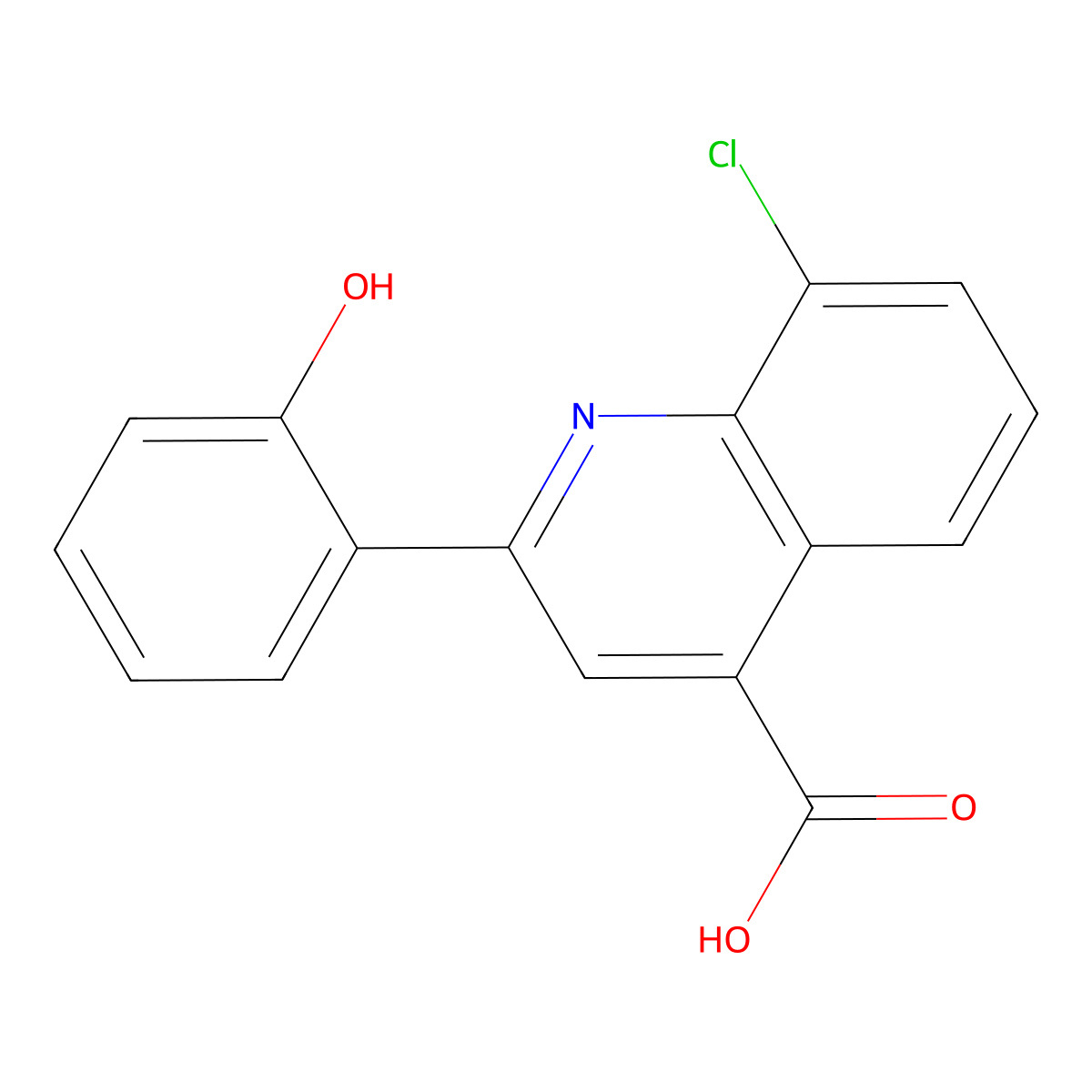 8-Chloro-2-(2-hydroxyphenyl)quinoline-4-carboxylic acid molecular structure, CAS 667412-65-9