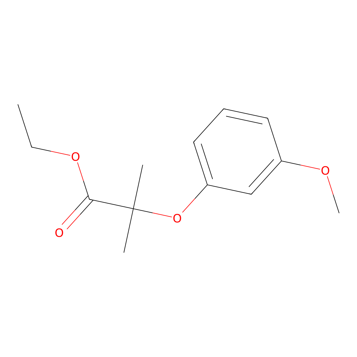 Ethyl 2-(3-methoxyphenoxy)-2-methylpropanoate molecular structure, CAS 667412-75-1
