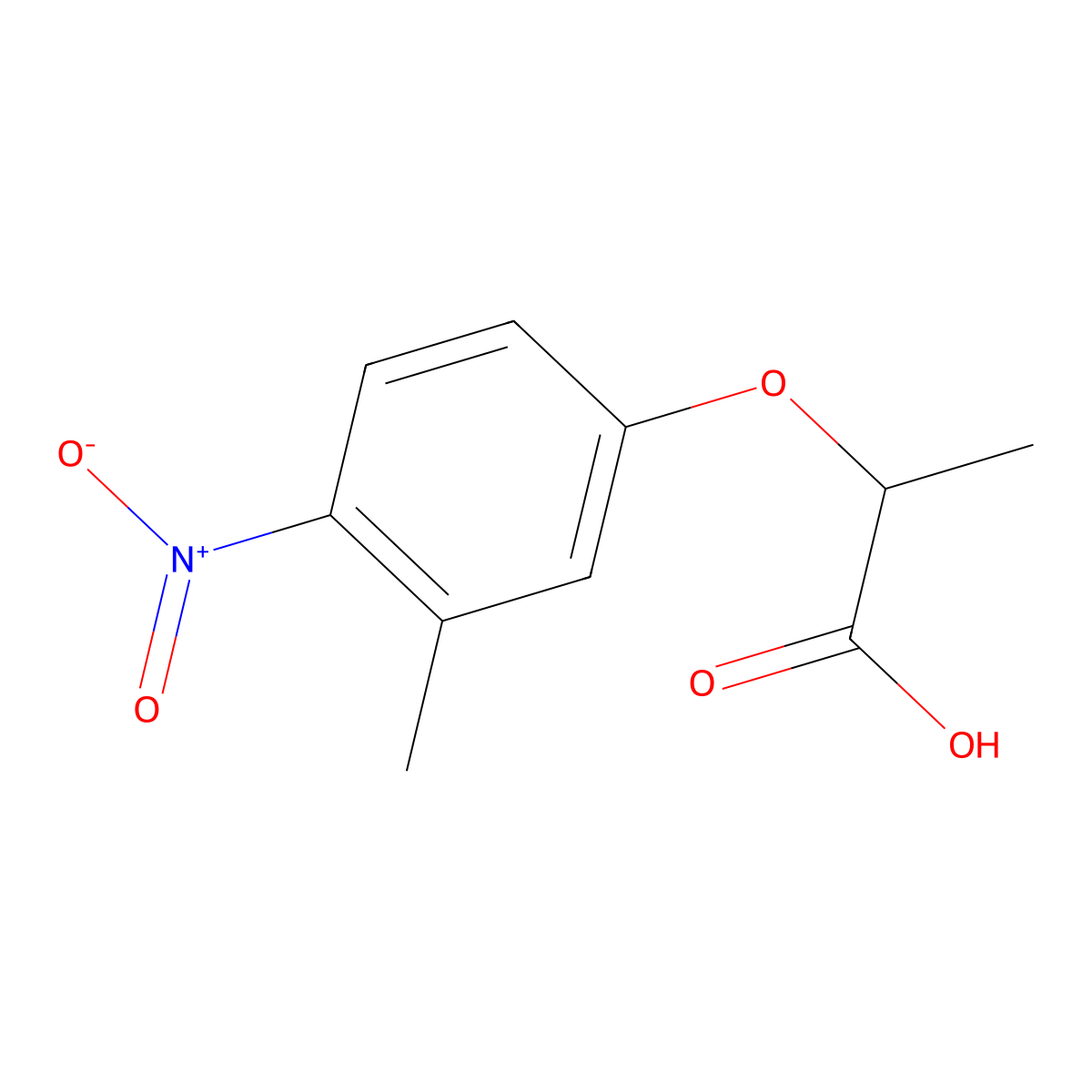 2-(3-Methyl-4-nitrophenoxy)propanoic acid molecular structure, CAS 667412-76-2