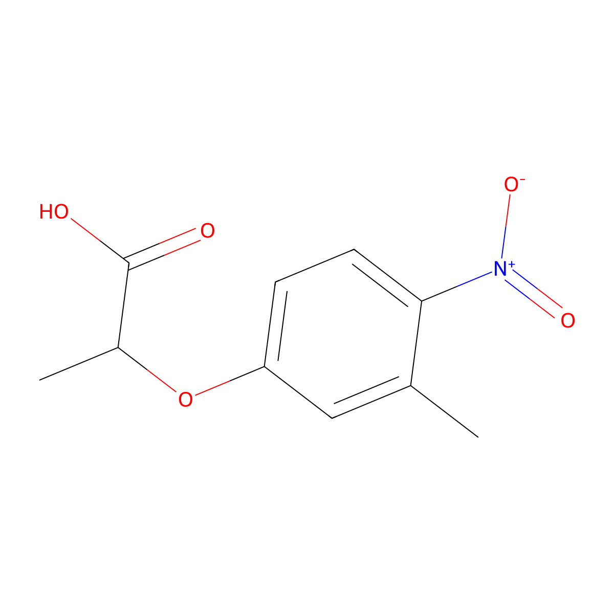 2-(3-Methyl-4-nitrophenoxy)propanoic acid molecular structure, CAS 667412-76-2