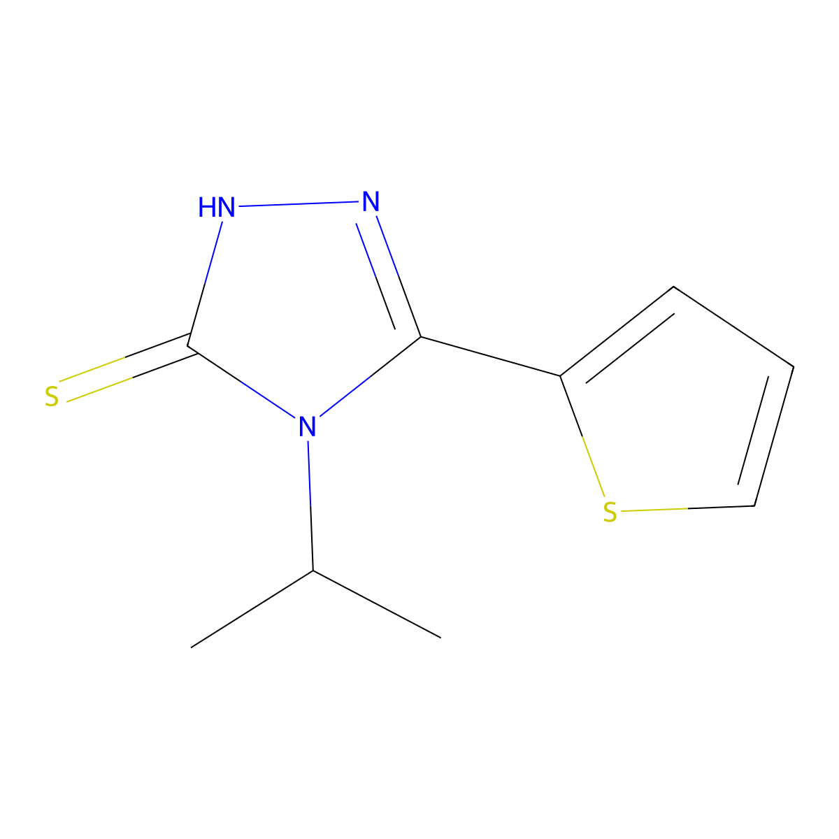 4-isopropyl-5-thien-2-yl-4H-1,2,4-triazole-3-thiol molecular structure, CAS 667412-77-3