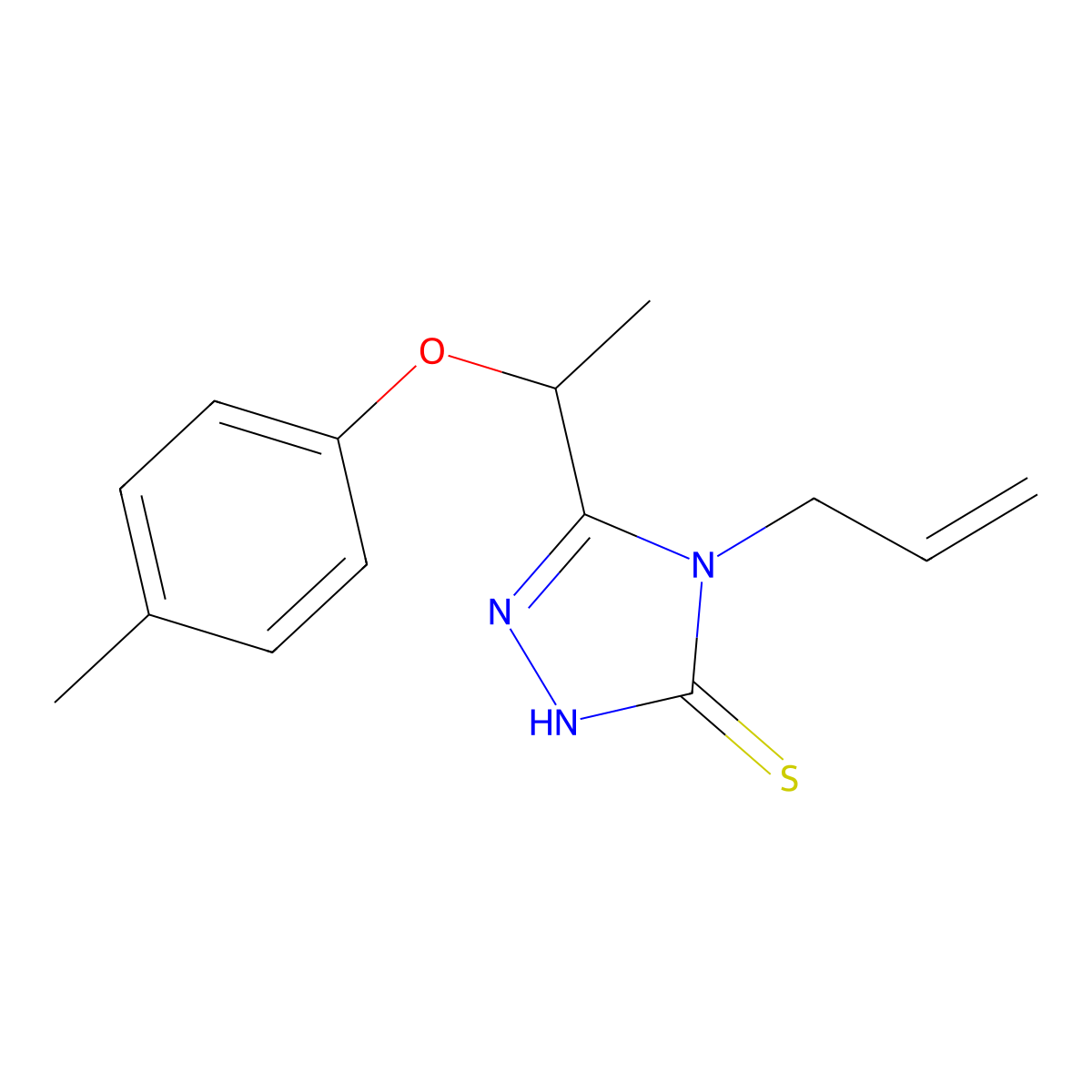 4-allyl-5-[1-(4-methylphenoxy)ethyl]-4H-1,2,4-triazole-3-thiol molecular structure, CAS 667412-79-5
