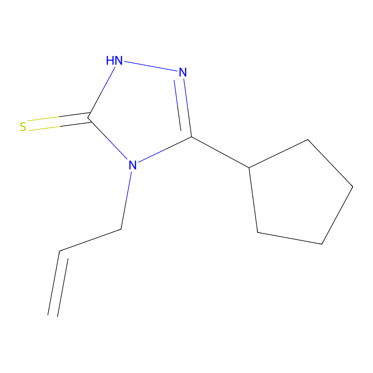 4-allyl-5-cyclopentyl-4H-1,2,4-triazole-3-thiol molecular structure, CAS 667412-80-8