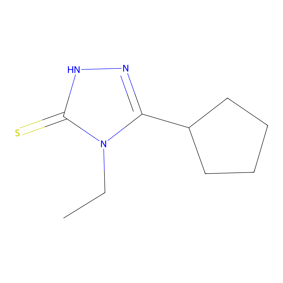 5-cyclopentyl-4-ethyl-4H-1,2,4-triazole-3-thiol molecular structure, CAS 667412-81-9