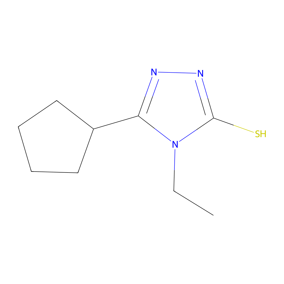 5-cyclopentyl-4-ethyl-4H-1,2,4-triazole-3-thiol molecular structure, CAS 667412-81-9
