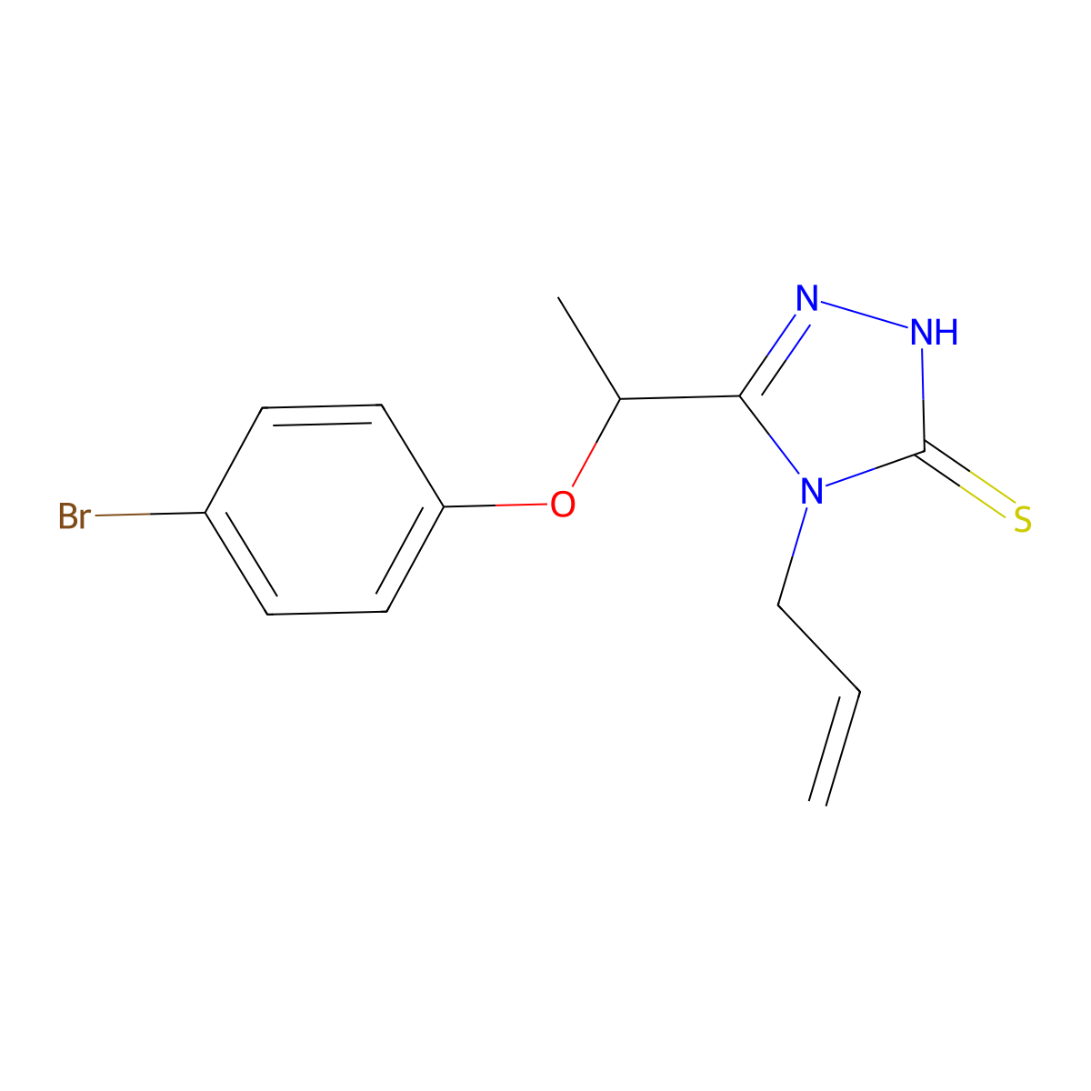 4-allyl-5-[1-(4-bromophenoxy)ethyl]-4H-1,2,4-triazole-3-thiol molecular structure, CAS 667412-82-0