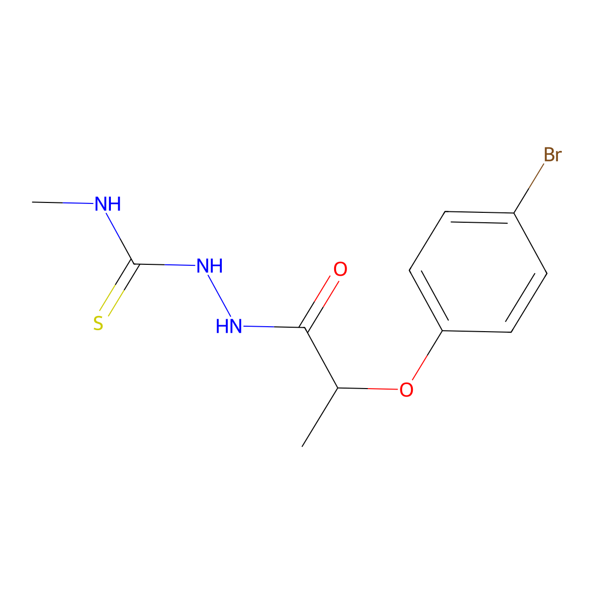 2-[2-(4-bromophenoxy)propanoyl]-N-methylhydrazinecarbothioamide molecular structure, CAS 667412-83-1