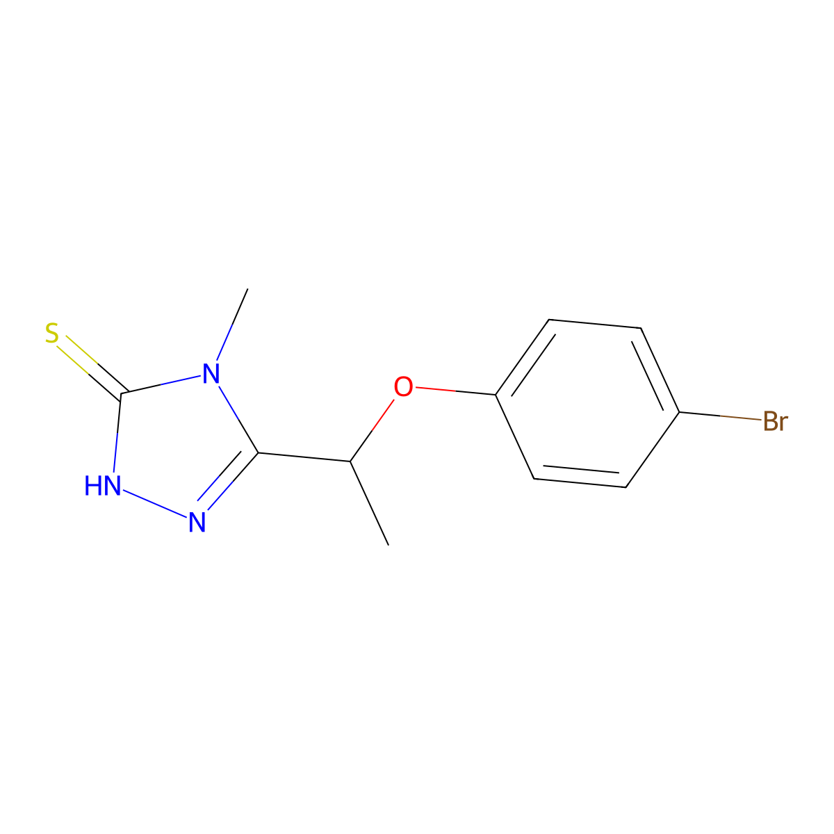 5-[1-(4-bromophenoxy)ethyl]-4-methyl-4H-1,2,4-triazole-3-thiol molecular structure, CAS 667412-85-3