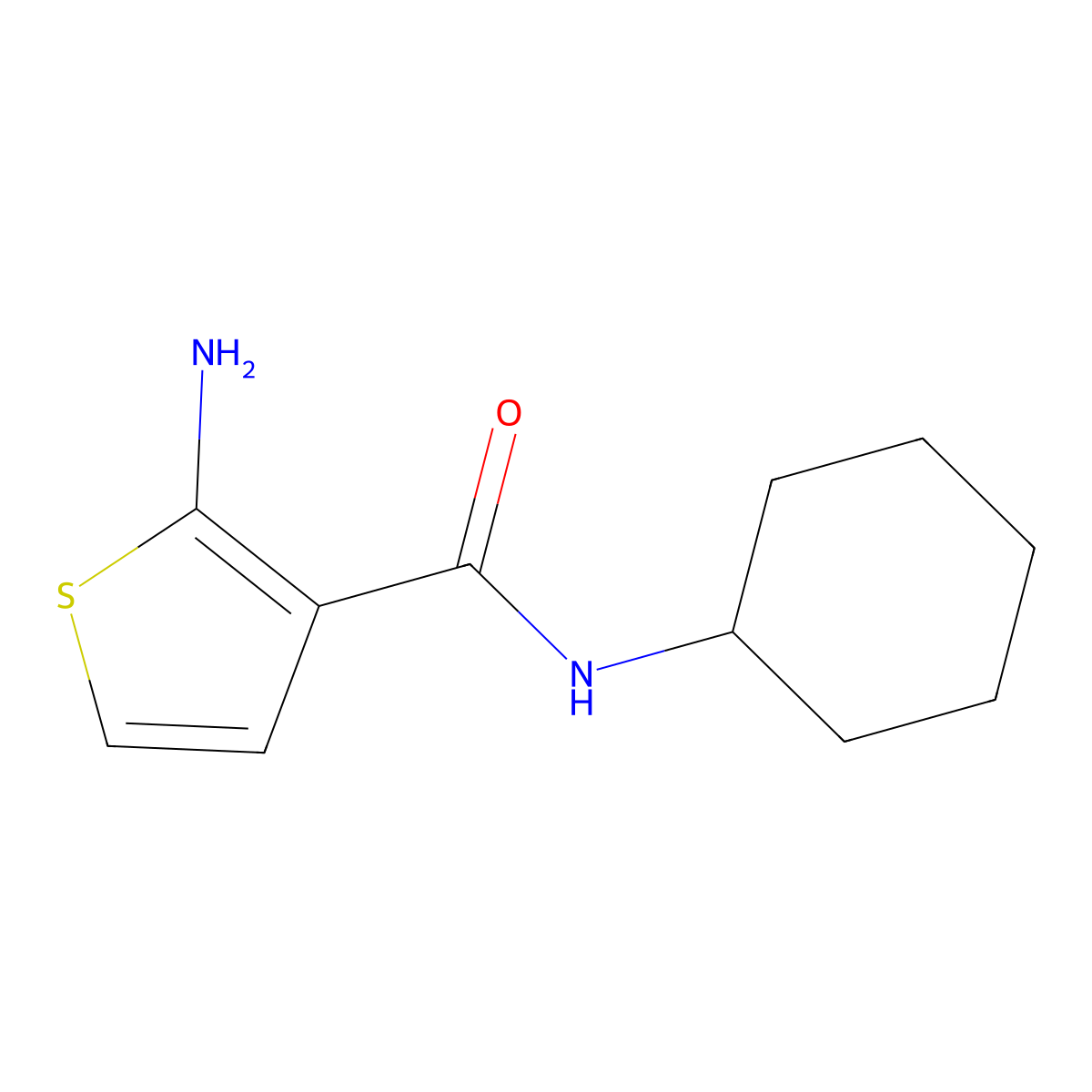 2-amino-N-cyclohexylthiophene-3-carboxamide molecular structure, CAS 667412-97-7
